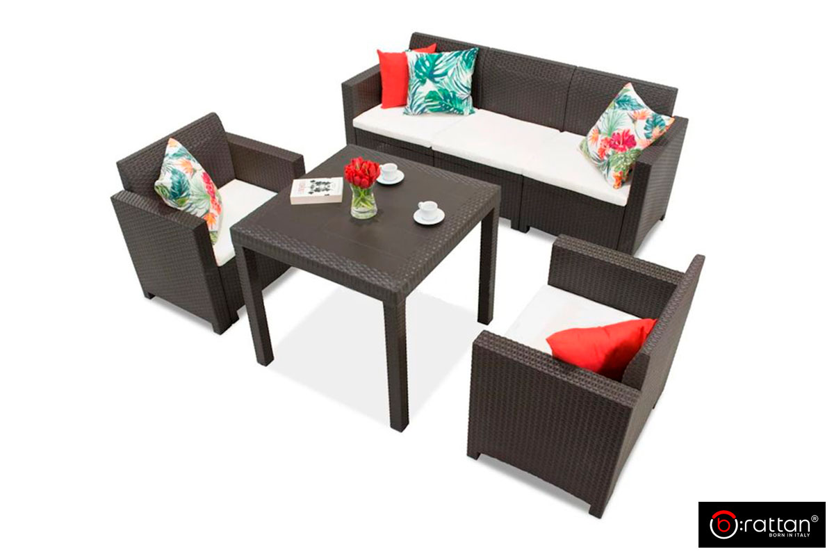 Стол B:rattan ДАЛЛАС / DALLAS 800*800мм, коричневый