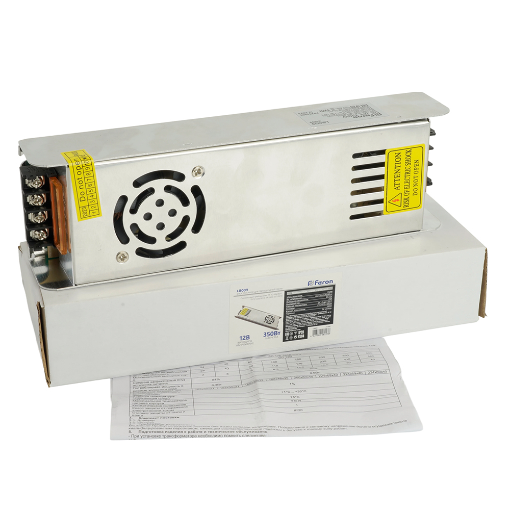 Блок питания для светодиодной ленты Feron LB009 12V 350W IP20 29A 21499