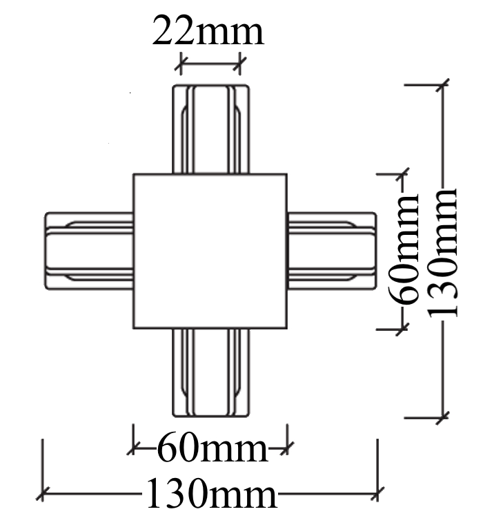 Соединитель X-образный (однофазный) Crystal Lux CLT 0.2211 CLT 0.2211 04 BL