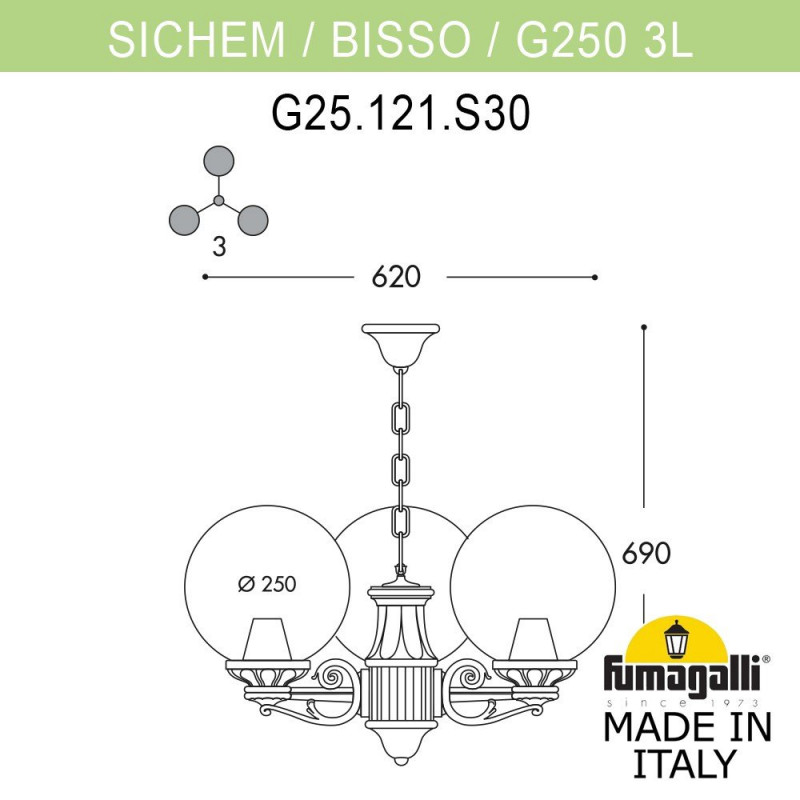 Уличный светильник Fumagalli G25.120.S30.WXE27