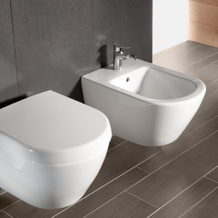 Villeroy&Boch Subway 2.0 Биде подвесное 37х56.5х28см., 1 отв., CeramicPlus, цвет: альпийский белый