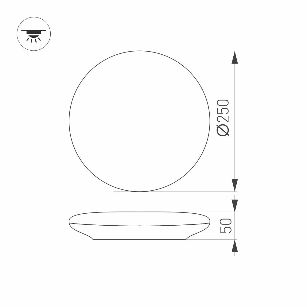 Потолочный светодиодный светильник Arlight CL-Frisbee-Motion-R250-12W Warm3000 030161