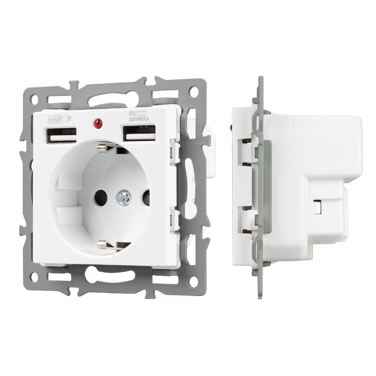Механизм розетки с USB зарядкой Arlight SCT-MUAA-PL-WH (250V, 16A) 043733