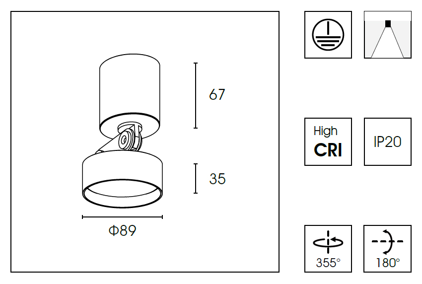 Накладной спот Delight Collection WB8512DR