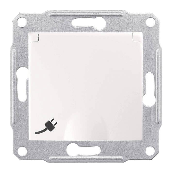 Розетка Schneider Electric Sedna с/з со шторками и крышкой IP44 16A 250V SDN3100321