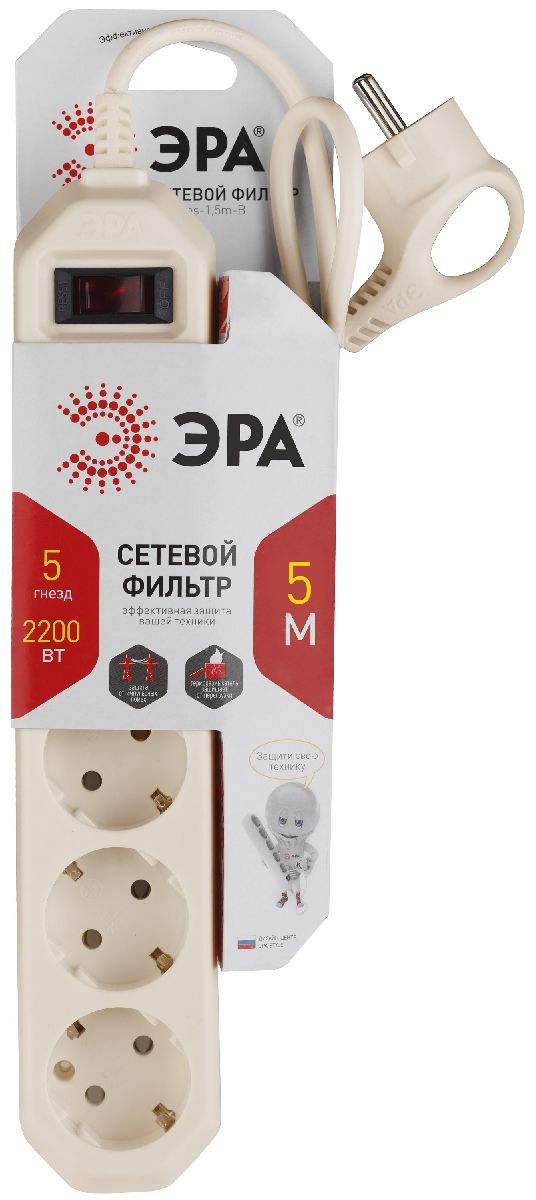 Сетевой фильтр Эра USF-5es-5m-I Б0019739
