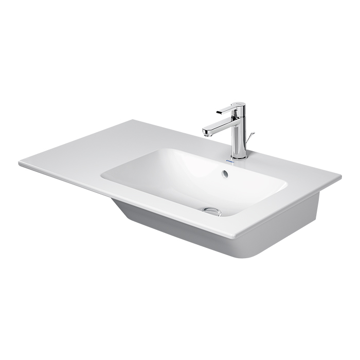 Duravit ME by Starck Раковина подвесная 83х49см, 1 отв., с переливом, полка слева, цвет: белый