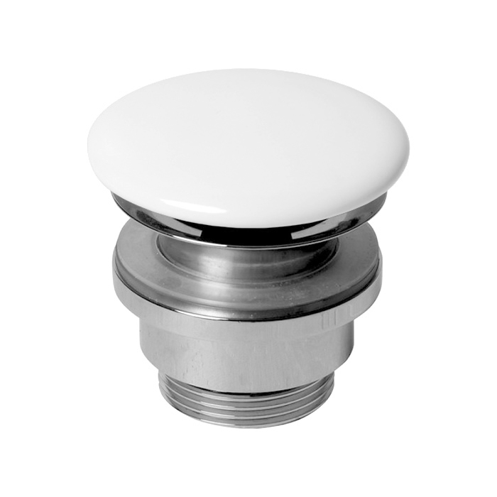 Azzurra Донный клапан для раковины, click clack, с крышкой керамической, цвет: белый