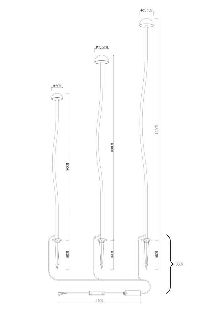 Ландшафтный светильник Arte Lamp Motus A1081PA-3BK