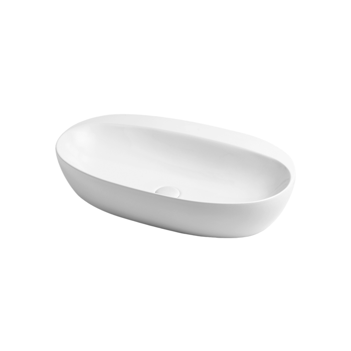 Azzurra Elegance Circle Раковина накладная, 70x42xH14 см, без отв., без перелива, цвет: Bianco lucido