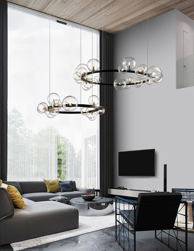 Подвесной светильник Delight Collection Art Deco Bubble KM1294P-24 black/clear