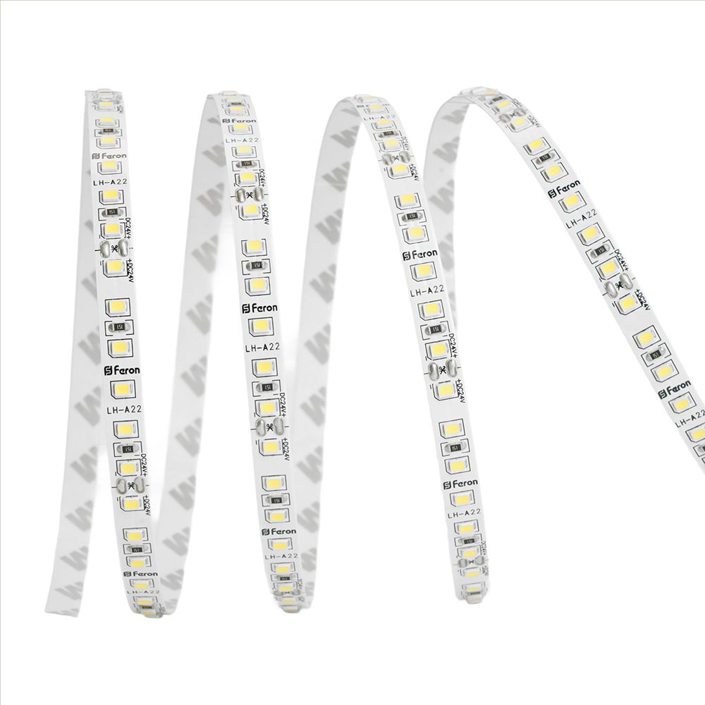Светодиодная лента 24V Feron LS501, 120*SMD2835, 11W/m, IP20, 4000К (нейтральный белый) 53087