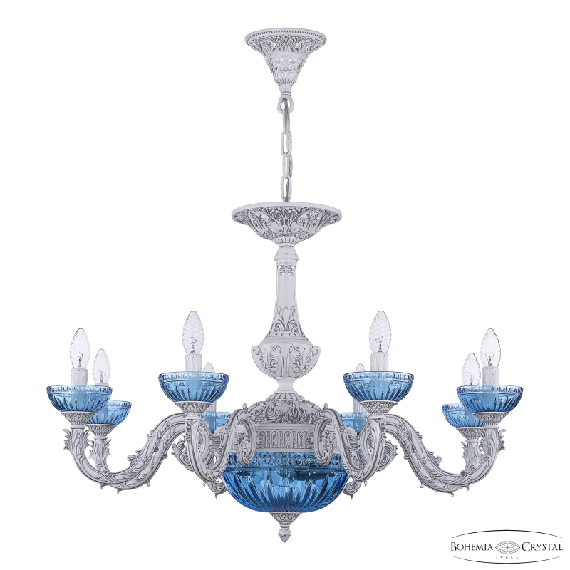 Подвесная люстра Bohemia Ivele Crystal AL79101P/8/250 WMN P Aquamarine/M-1G