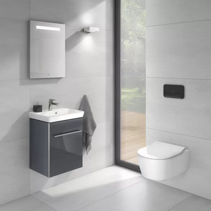 Villeroy&Boch Avento Унитаз 37х53х31см.,подвесной, безободковый, в комплекте сиденье SlimSeat с микролифтом, цвет: альпийский белый