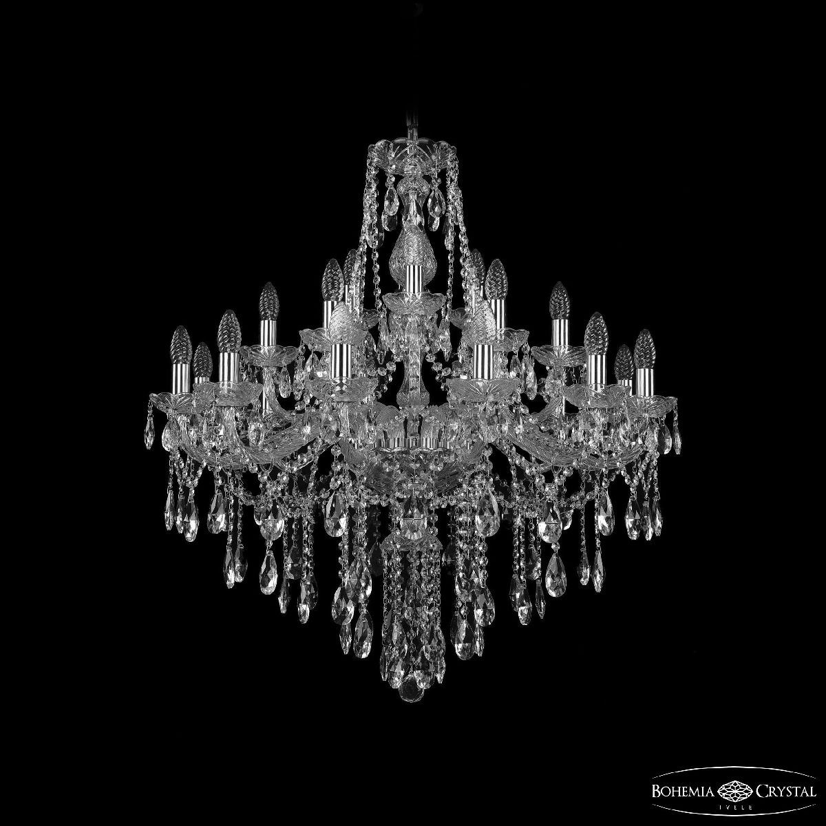 Подвесная люстра Bohemia Ivele Crystal 1415/12+6+3/300 Ni