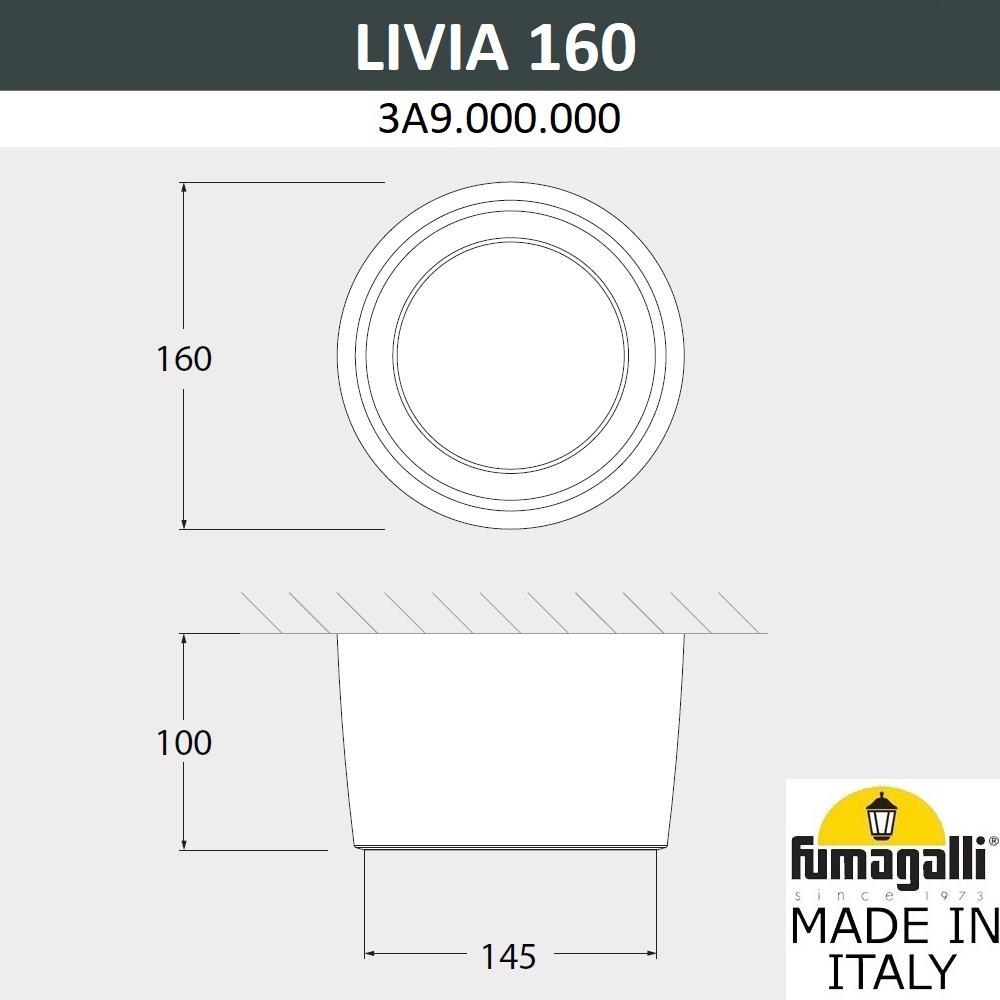 Уличный потолочный светильник Fumagalli Livia 3A9.000.000.AXD1L