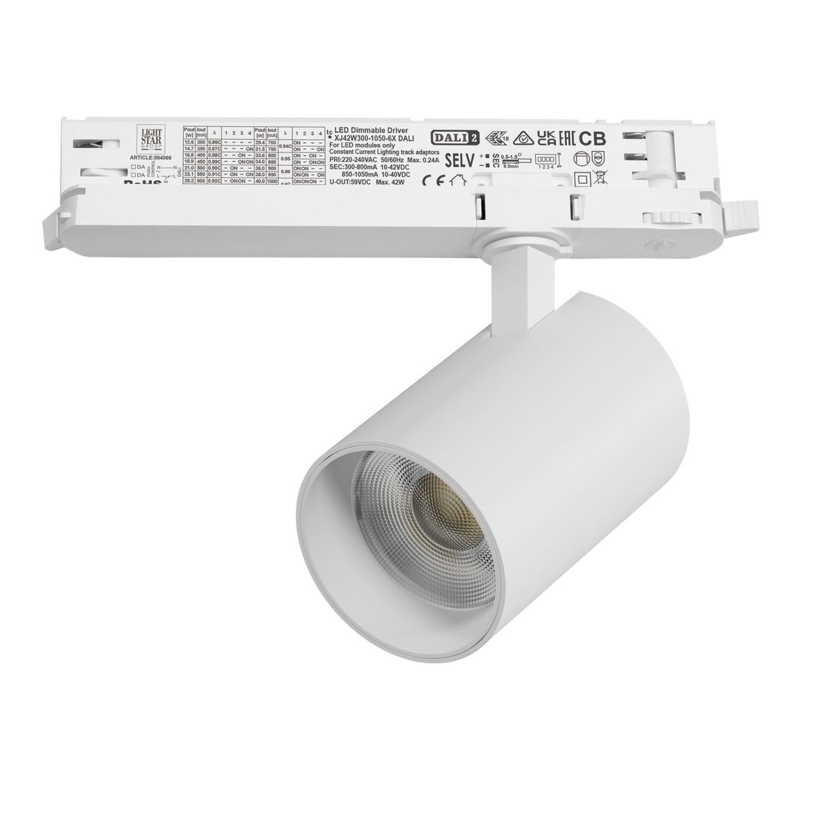 Трековый трехфазный светильник Quattro LED с управлением DALI Lightstar Alta Base A5346DALI