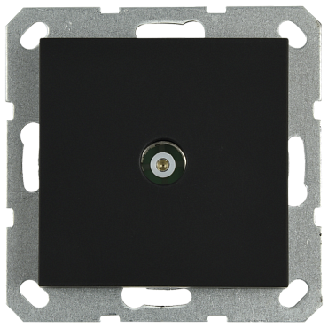 Розетка TV Jasmart проходная с накладкой черный матовый (soft touch) G6002PB