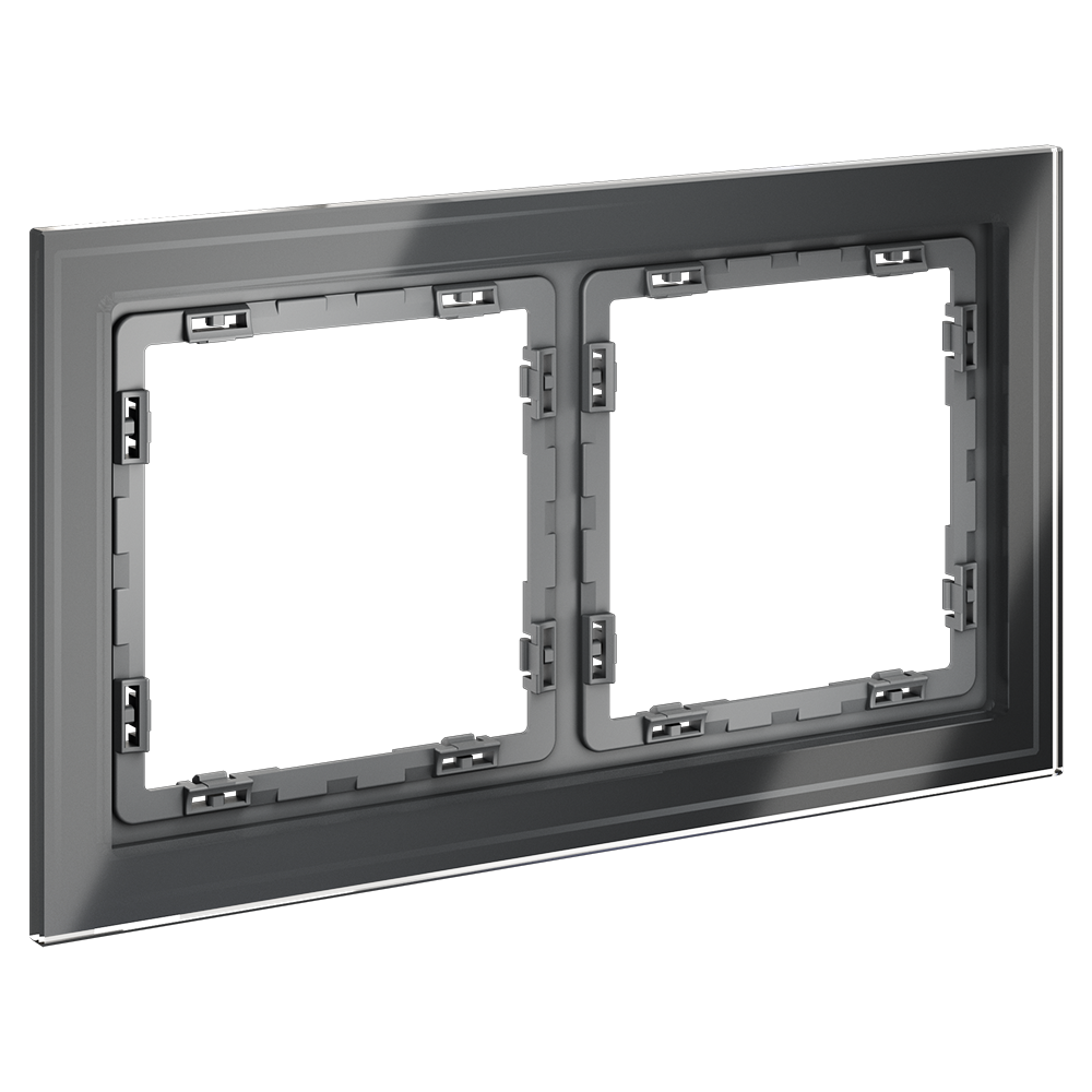 Рамка на 2 поста Voltum S70 VLS110207 (графит, стекло)