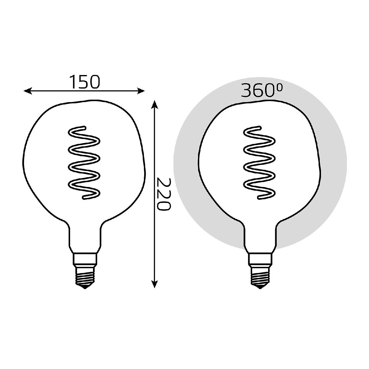 Лампа светодиодная диммируемая филаментная Gauss E27 5W 1800K шар розовый 1007802103