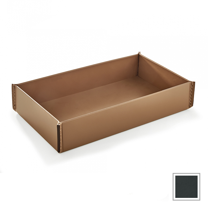 3SC Meridien Лоток 29х6х17см., настольный, гладкая кожа, цвет: Grigio Scuro