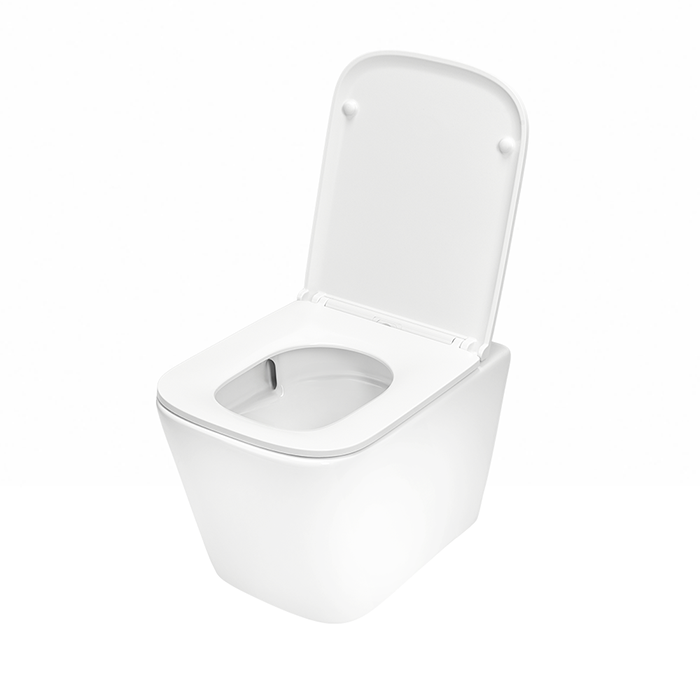 TECEspring S Комплект: Унитаз подвесной Regular, безободковый, смыв Torando flush, сиденье Slim с микролифтом и быстрым снятием, цвет: белый