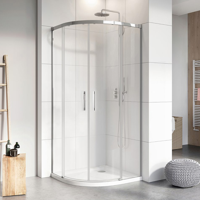Radaway Idea PDD Боковые стенки 90+90см, стекло прозрачное, покрытие Easy Clean, профиль: хром