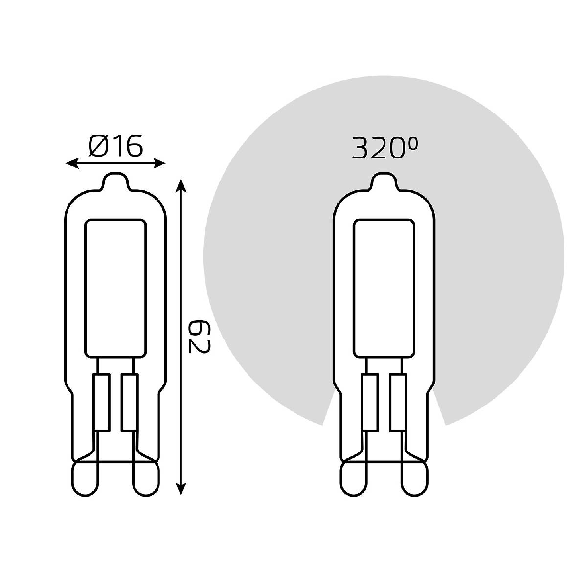 Лампа светодиодная Gauss G9 4.5W 4100K прозрачная 107809204