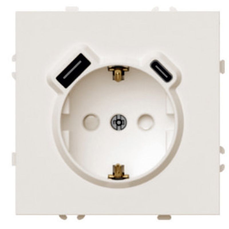Розетка 1-местная з/ш с/з 16А + USB + Type C (механизм) Stekker Эмили RST16-5119-08 кашемир soft touch 50360
