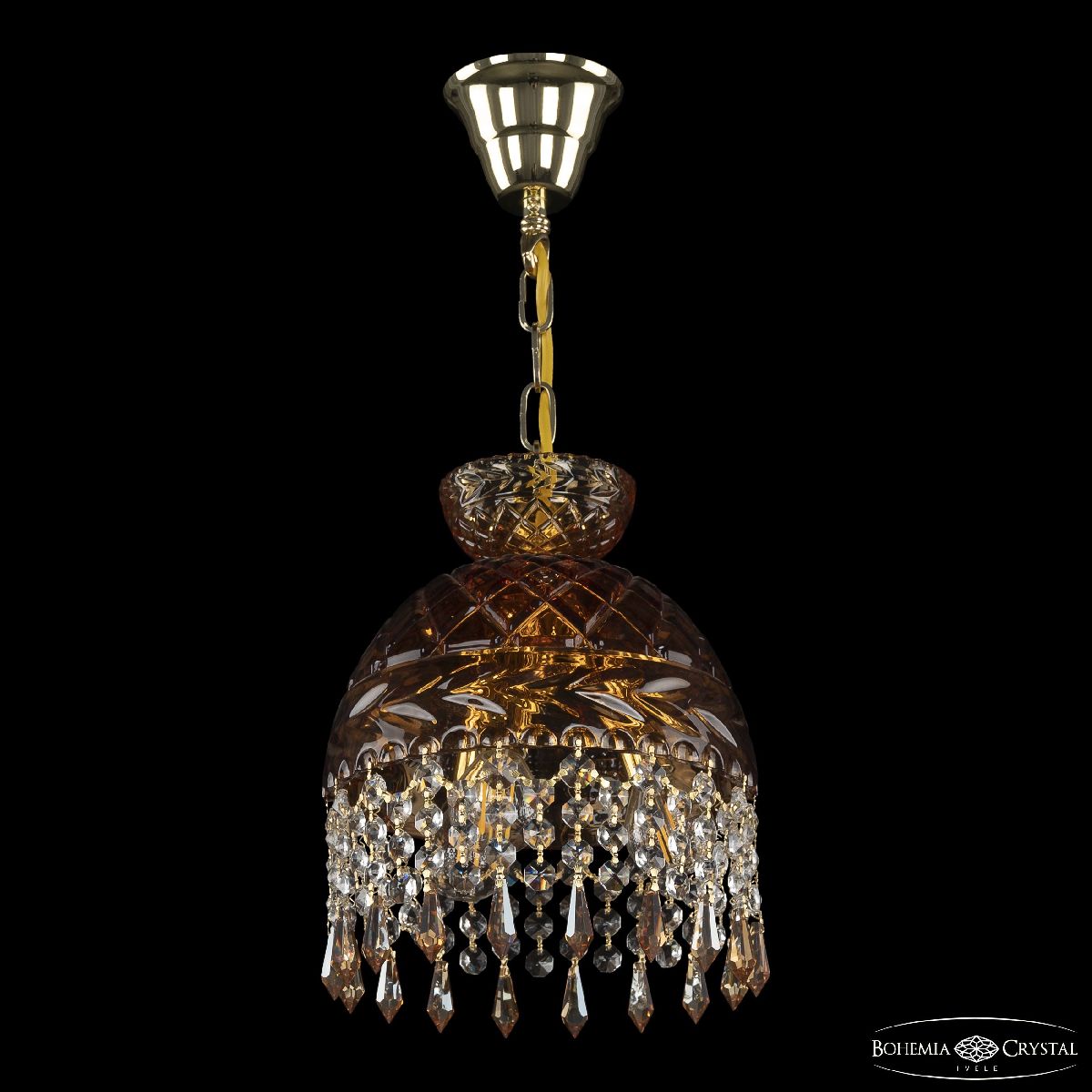 Подвесной светильник Bohemia Ivele Crystal 5478/22 G Amber/M-1F Drops K721