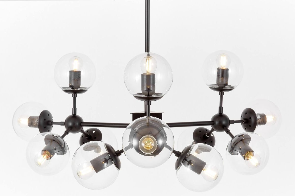 Люстра на штанге Lumina Deco Zodiak LDP 160-12 BK+PR