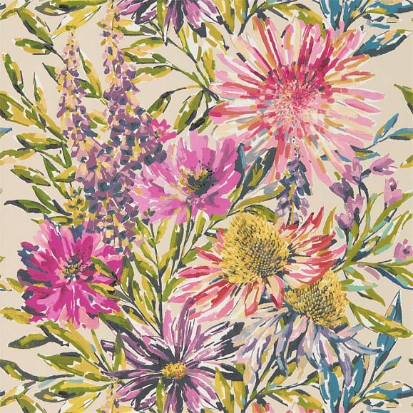 Обои Harlequin 111497 Floreale Tangerine/Fuchsia