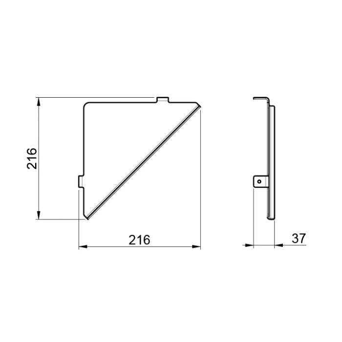 Almar Полочка 21.6x21.6см., угловая, подвесная, цвет: High Brass PVD