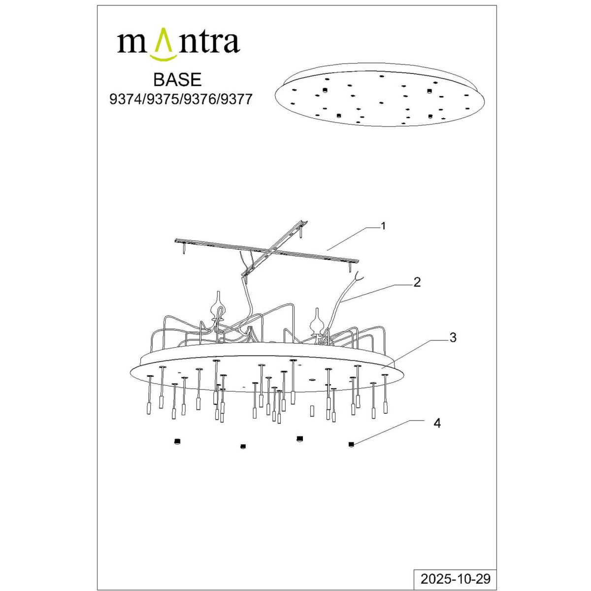 Подвесная люстра Mantra Boomerang 9377+9240 (24L)