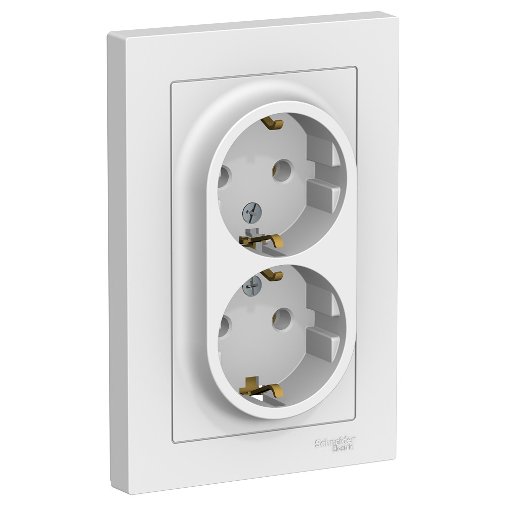 Розетка с/з двойная, 16А, в сборе Systeme Electric AtlasDesign ATN000124
