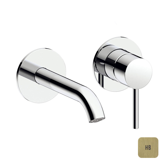 Almar Mixers Смеситель для раковины, настенный, цвет: латунь брашированная PVD