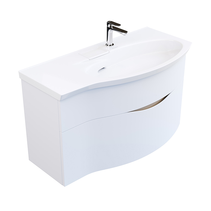 Kerama Marazzi Riva Тумба подвесная 100см, правая, с раковиной, цвет: белый матовый