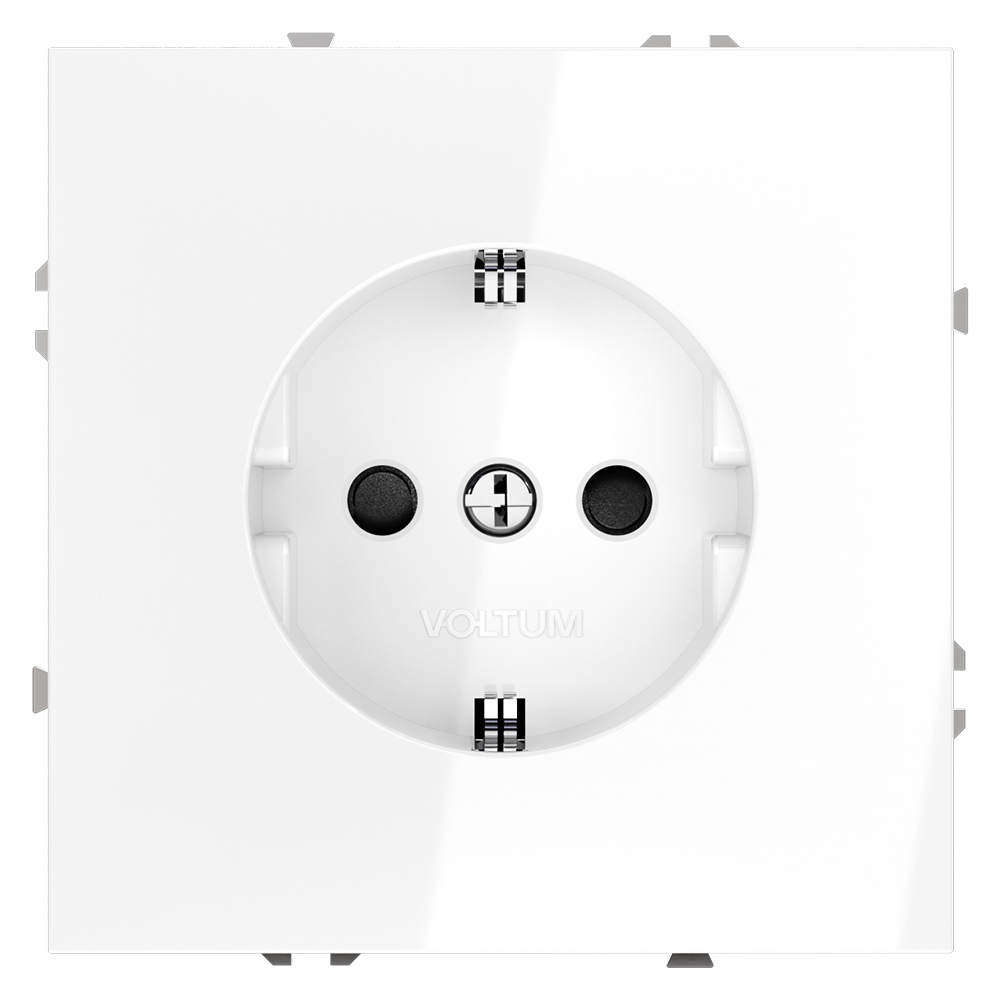 Розетка со шторками Voltum S70 VLS040201 (белый глянцевый)