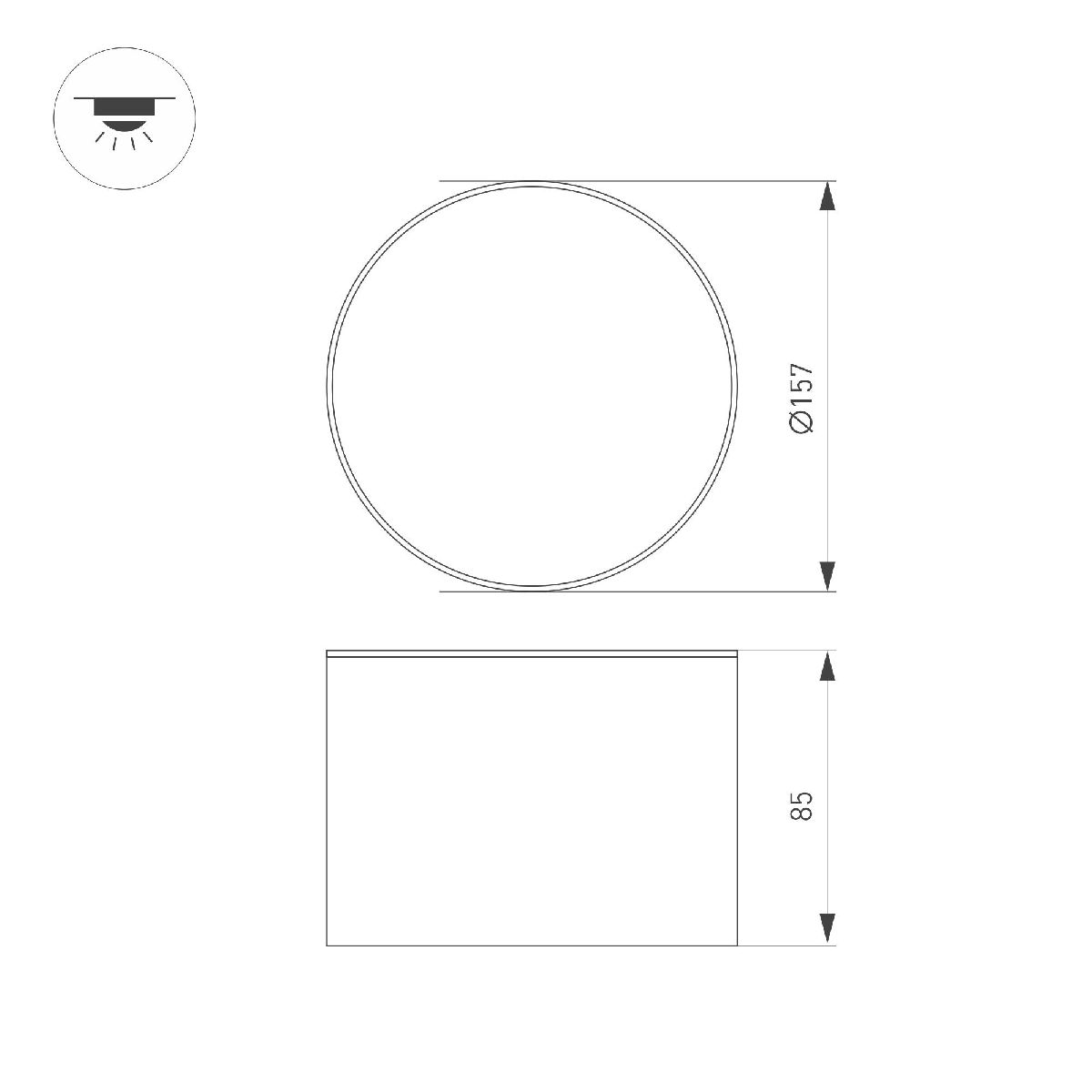 Накладной светильник Arlight SP-CYLINDO-R160-18W Warm3000 (WH, 110 deg, 230V) 043962