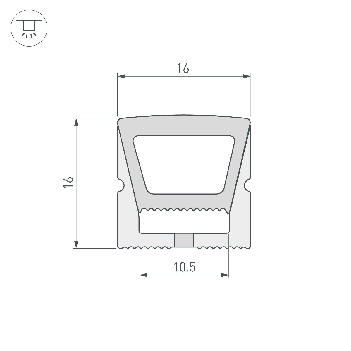 Силиконовый профиль Arlight WPH-FLEX-1616-TOP-S11-5m WHITE 040270