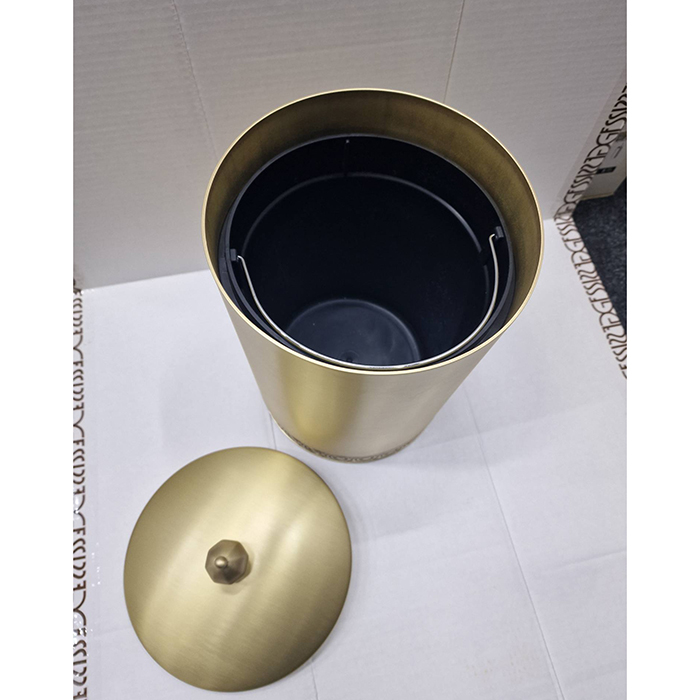 3SC Bally Ведро Ø22х30см., с крышкой, ручка Zar, цвет: Matt Satin Brass