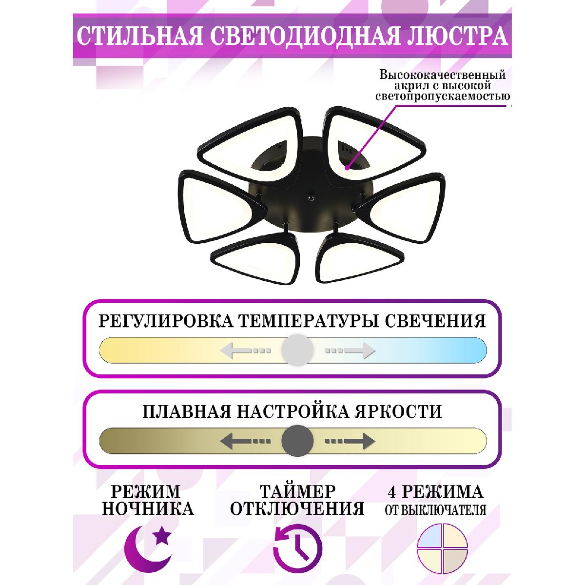 Потолочная люстра Natali Kovaltseva Kirke INNOVATION STYLE 83045 BLACK