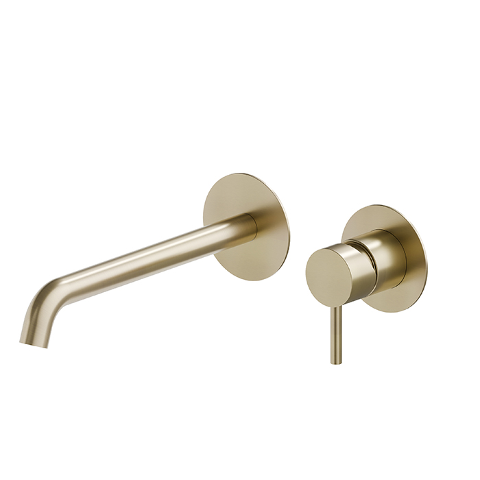 Newform X-STEEL 316 Смеситель для раковины, встраиваемый, излив: 23.9см., цвет: PVD Brushed pale gold