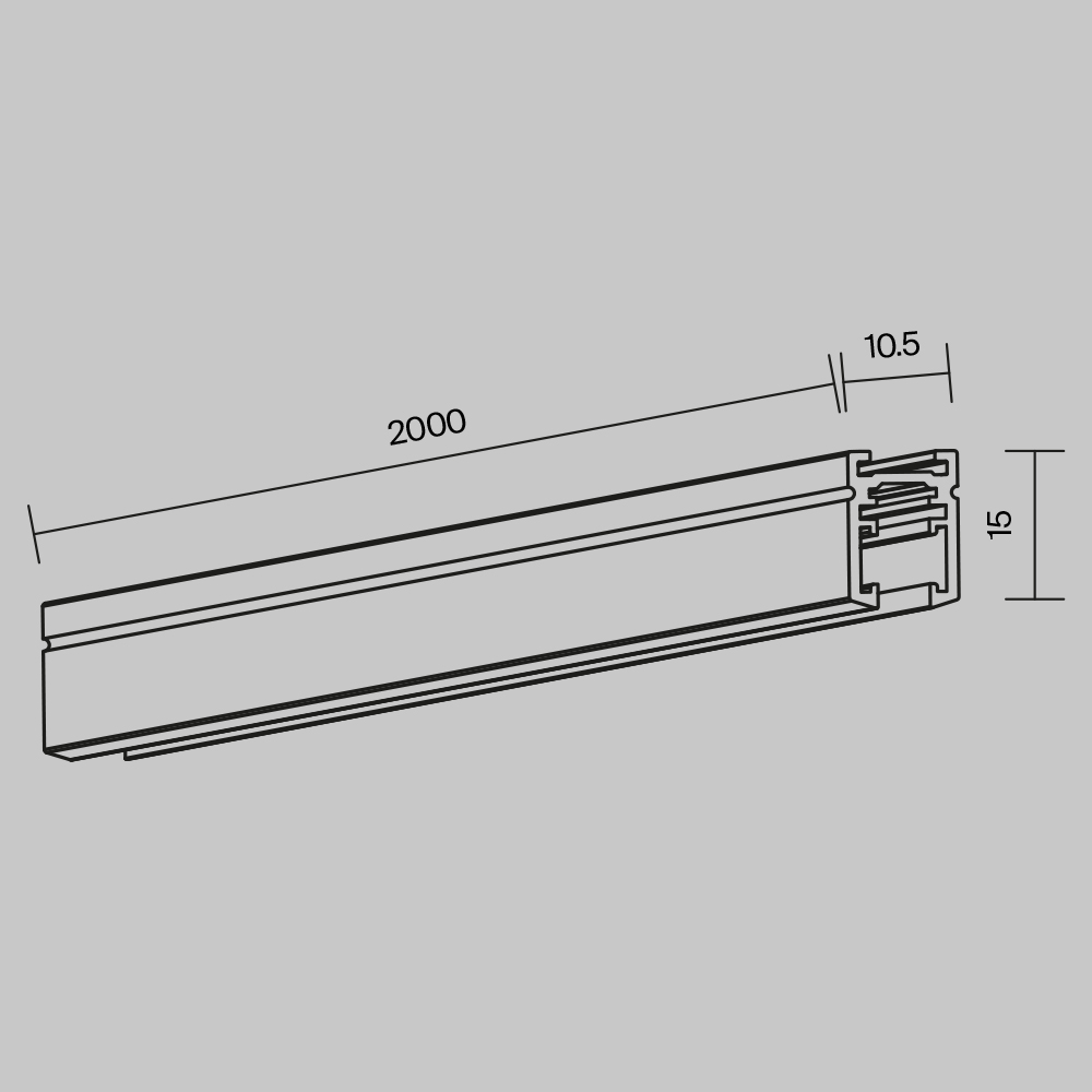 Шинопровод магнитный накладной/подвесной Maytoni Technical Busbar trunkings Levity TRX184-112B-1