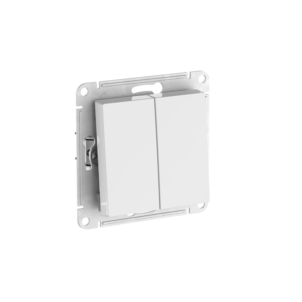 Переключатель 2-клавишный, сх.6/2, 10АХ, Systeme Electric AtlasDesign Белый ATN000165S