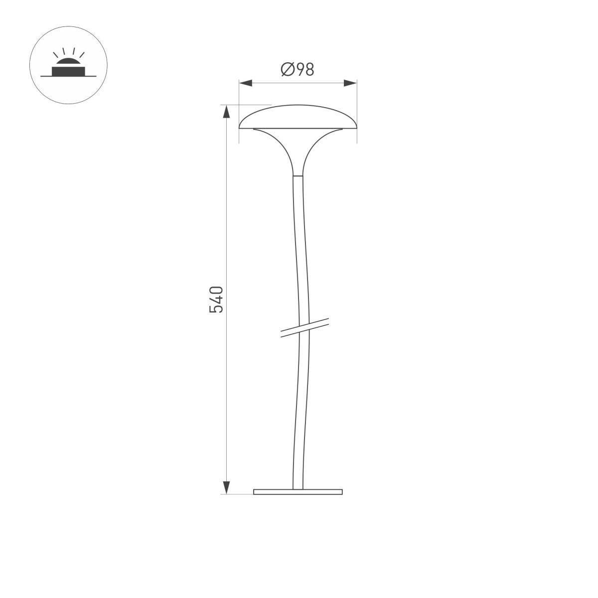 Ландшафтный светильник Arlight KT-MUCENA-BOLL-B-H540-4W Warm3000 (WH, 100 deg, 24V) 056054
