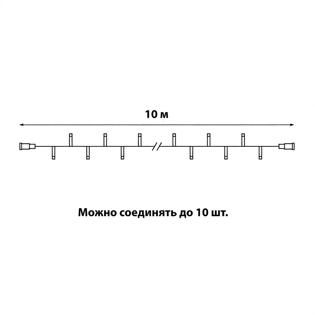 Гирлянда без вилки с эффектом мерцания соединяемая Uniel ULD-F90PRO S10M-100/TWK WW UL-00013246