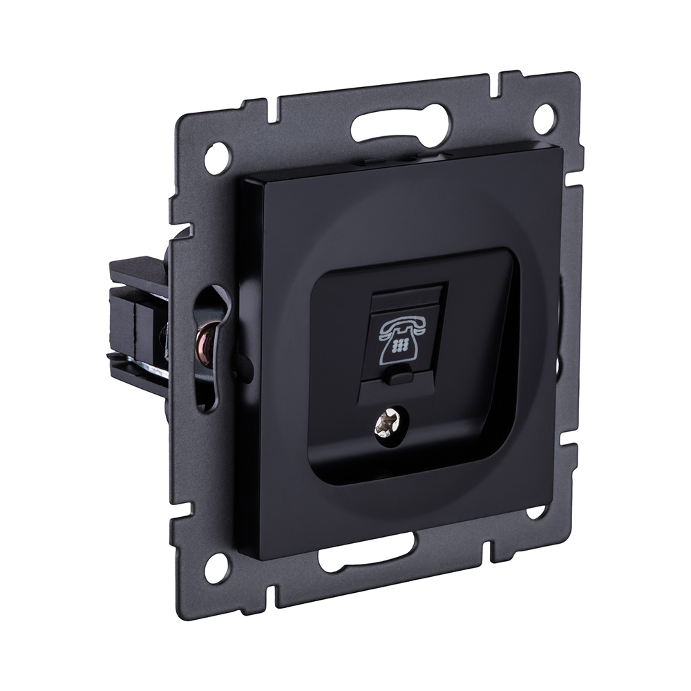 Розетка телефонная RJ11, черный Kollinger REA-009BK для Aspekt, Eleganz, Reflex