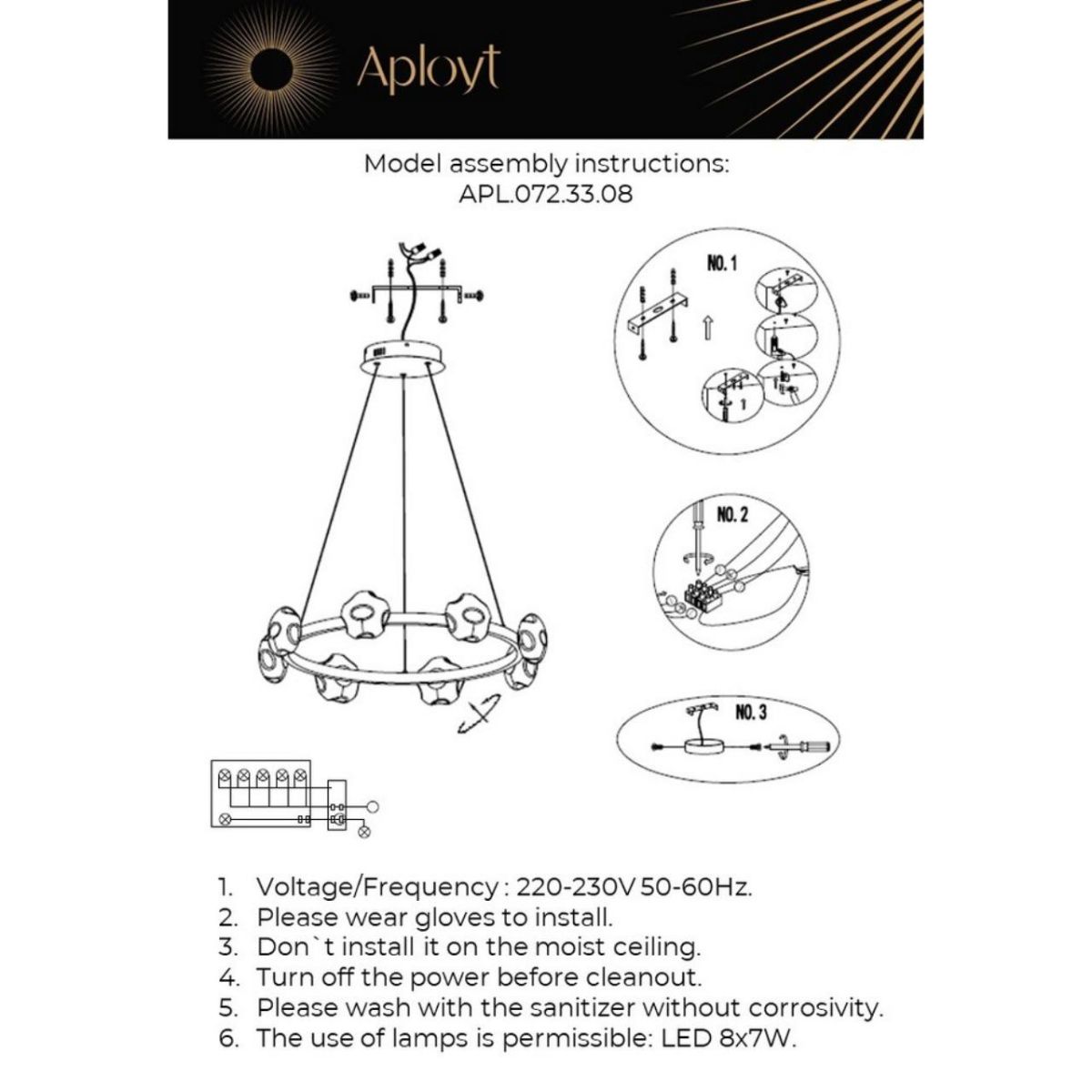 Подвесная люстра Aployt Klarissa APL.072.33.08