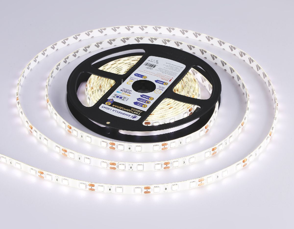Светодиодная лента Ambrella Light LED Strip 12В 5050 14,4Вт/м 4500K 5м IP65 GS2102
